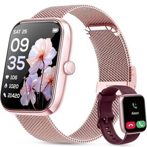 Rose Gold Smartwatch with 2 bands NWT